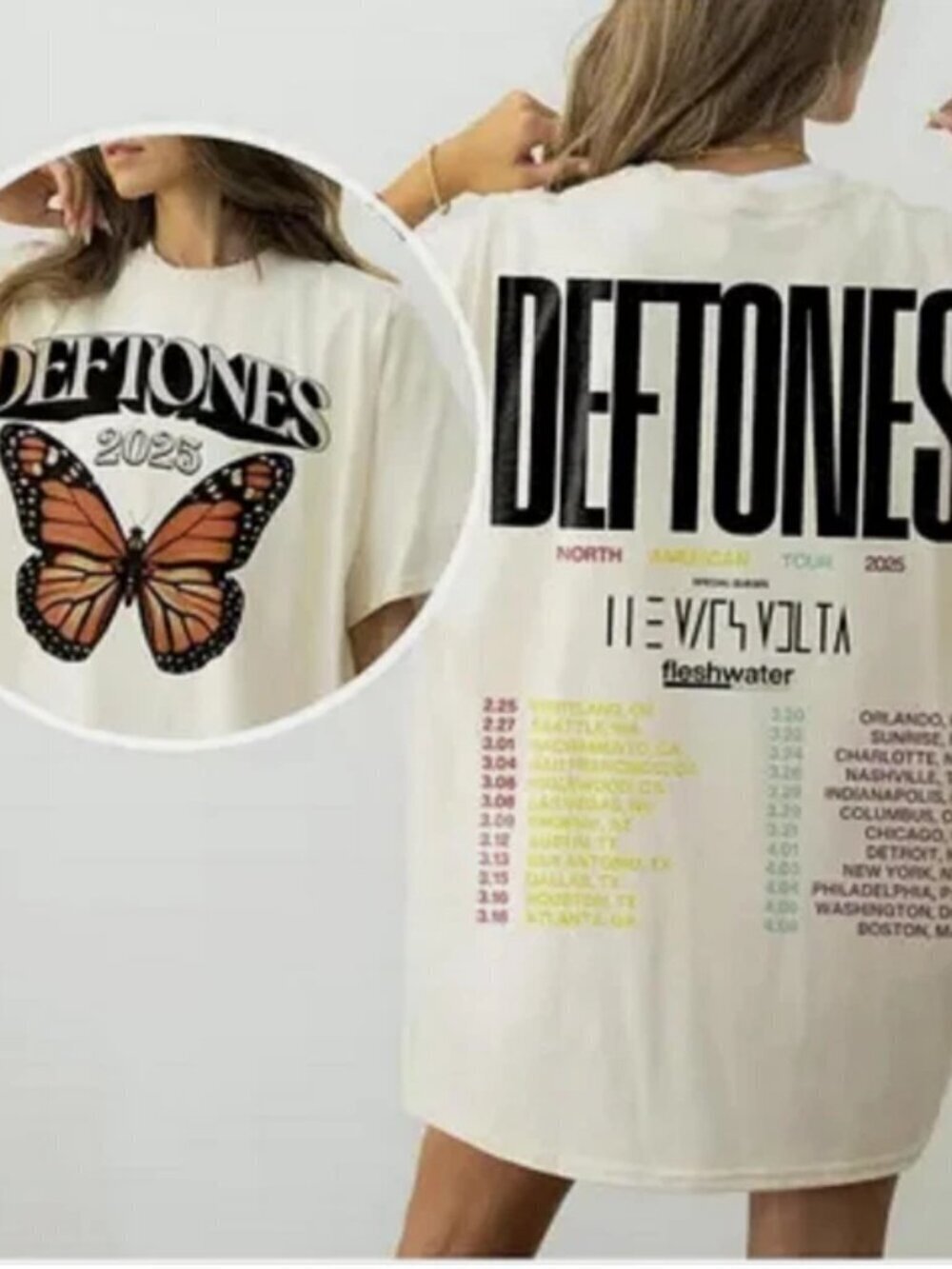 Deftones 2025 North American Tour Concert T-Shirt